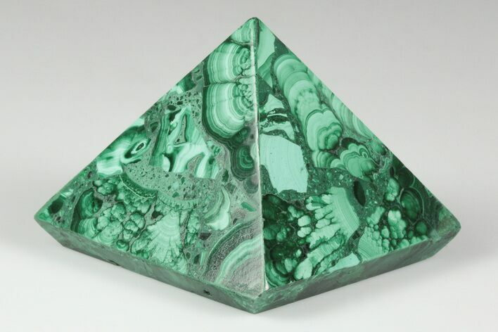 Polished Malachite Pyramid - Congo #194271